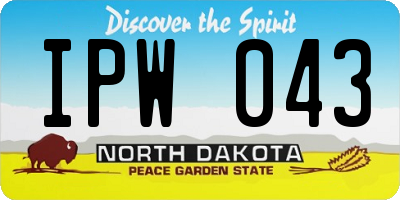 ND license plate IPW043