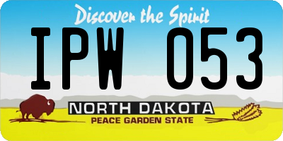ND license plate IPW053