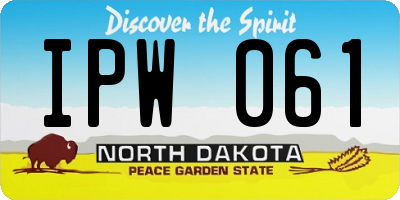 ND license plate IPW061