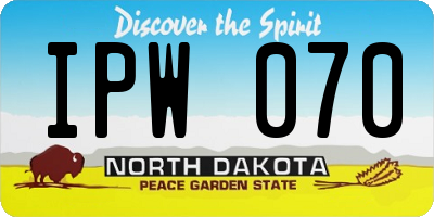 ND license plate IPW070