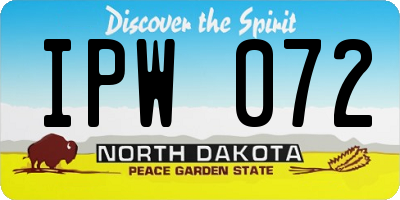ND license plate IPW072