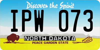 ND license plate IPW073