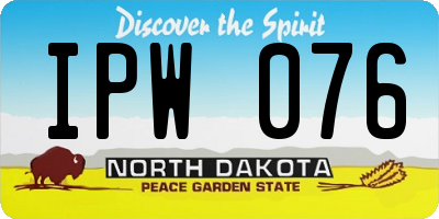 ND license plate IPW076