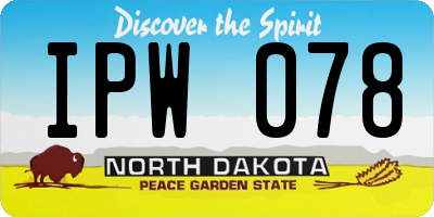 ND license plate IPW078