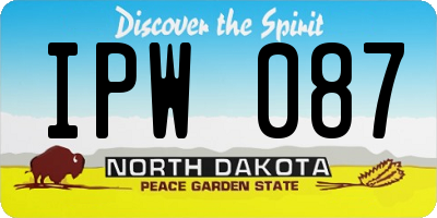ND license plate IPW087