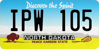 ND license plate IPW105
