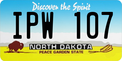 ND license plate IPW107
