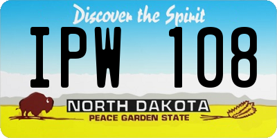 ND license plate IPW108