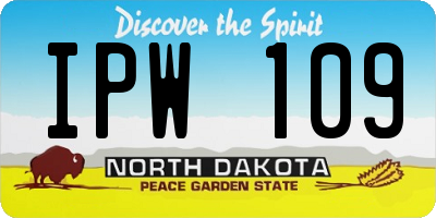 ND license plate IPW109