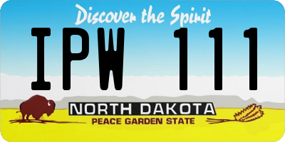 ND license plate IPW111