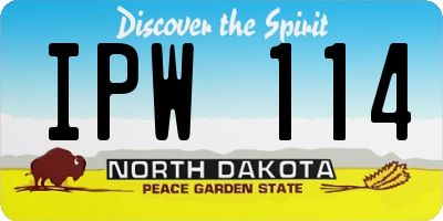 ND license plate IPW114