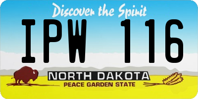 ND license plate IPW116