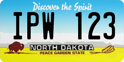 ND license plate IPW123