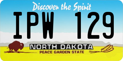 ND license plate IPW129