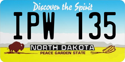 ND license plate IPW135