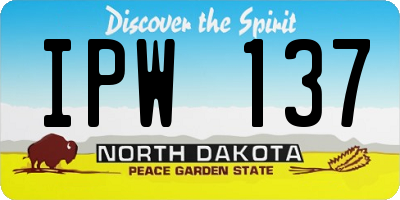 ND license plate IPW137