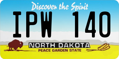 ND license plate IPW140