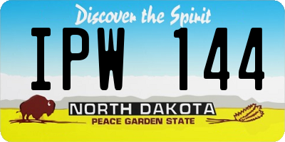ND license plate IPW144