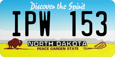 ND license plate IPW153