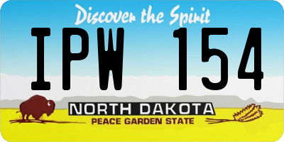 ND license plate IPW154