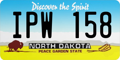 ND license plate IPW158