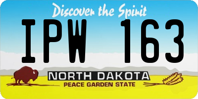 ND license plate IPW163