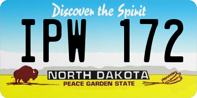 ND license plate IPW172