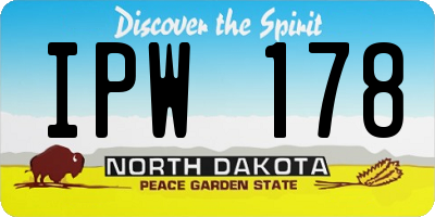 ND license plate IPW178