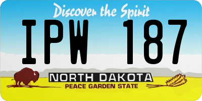 ND license plate IPW187