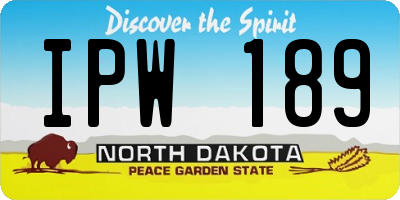 ND license plate IPW189