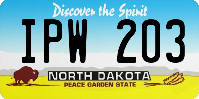ND license plate IPW203