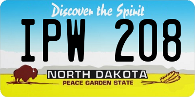 ND license plate IPW208