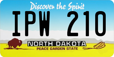 ND license plate IPW210