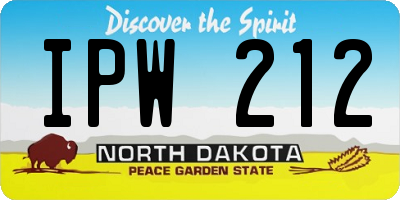 ND license plate IPW212