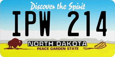 ND license plate IPW214