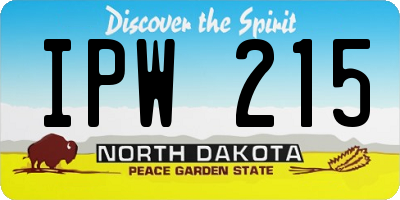 ND license plate IPW215