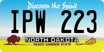 ND license plate IPW223