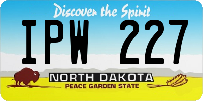 ND license plate IPW227