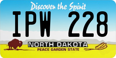 ND license plate IPW228