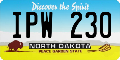 ND license plate IPW230