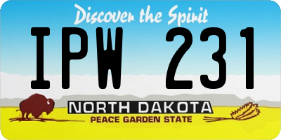 ND license plate IPW231