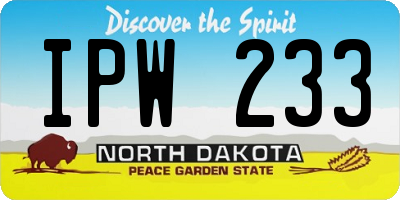ND license plate IPW233