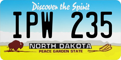 ND license plate IPW235