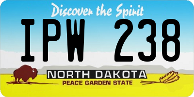ND license plate IPW238