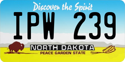 ND license plate IPW239