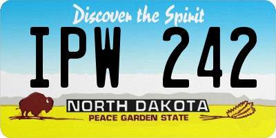 ND license plate IPW242