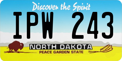 ND license plate IPW243