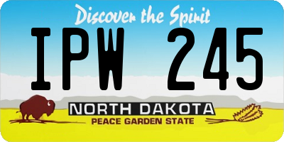 ND license plate IPW245