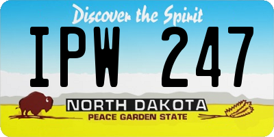 ND license plate IPW247