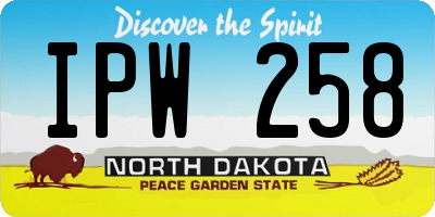 ND license plate IPW258